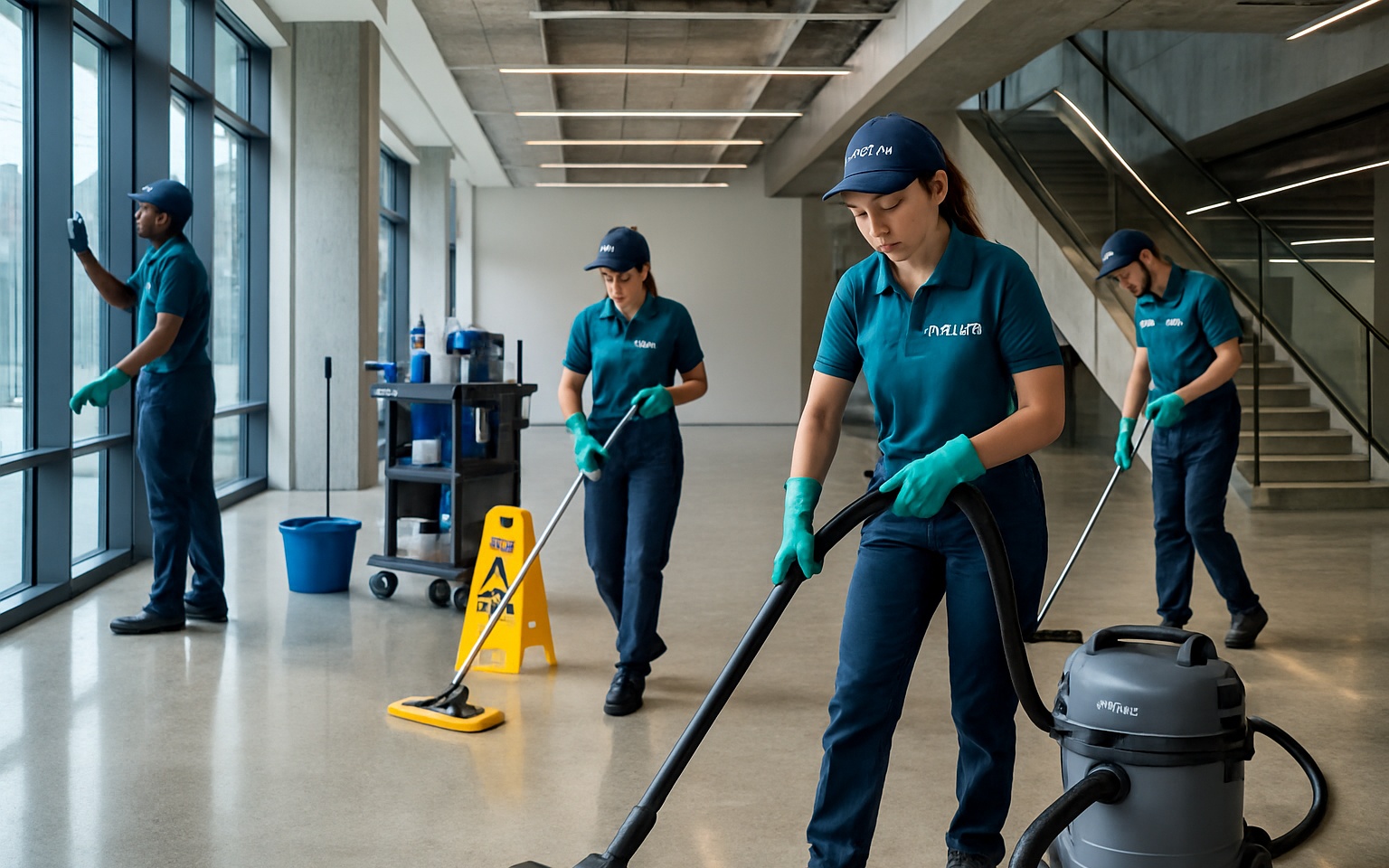 CleanShift professional post-construction cleaning service in progress